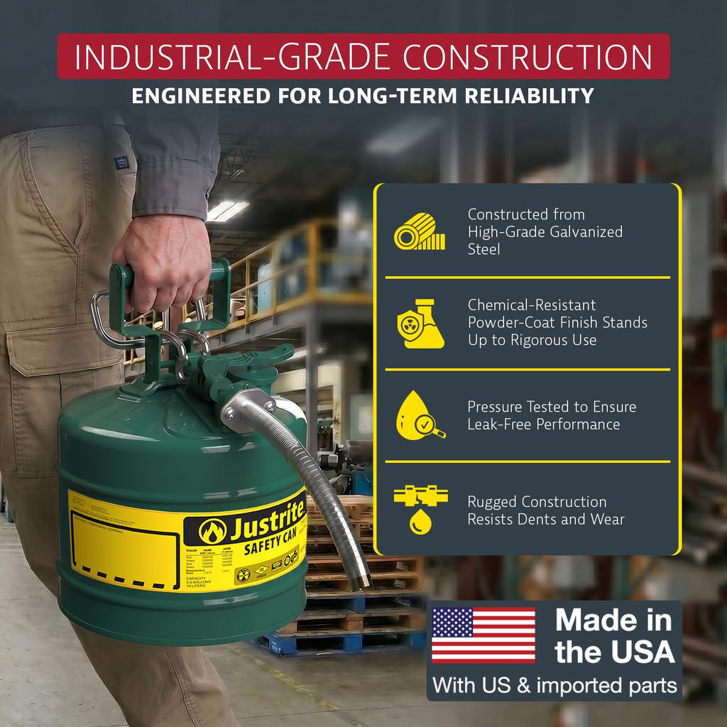 Green Galvanized Steel Safety Can W602