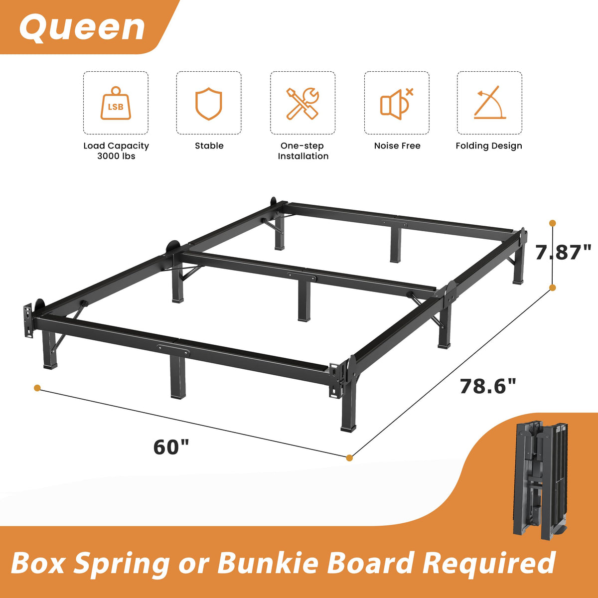 Queen 8 Inches Metal Bed Frame B8099