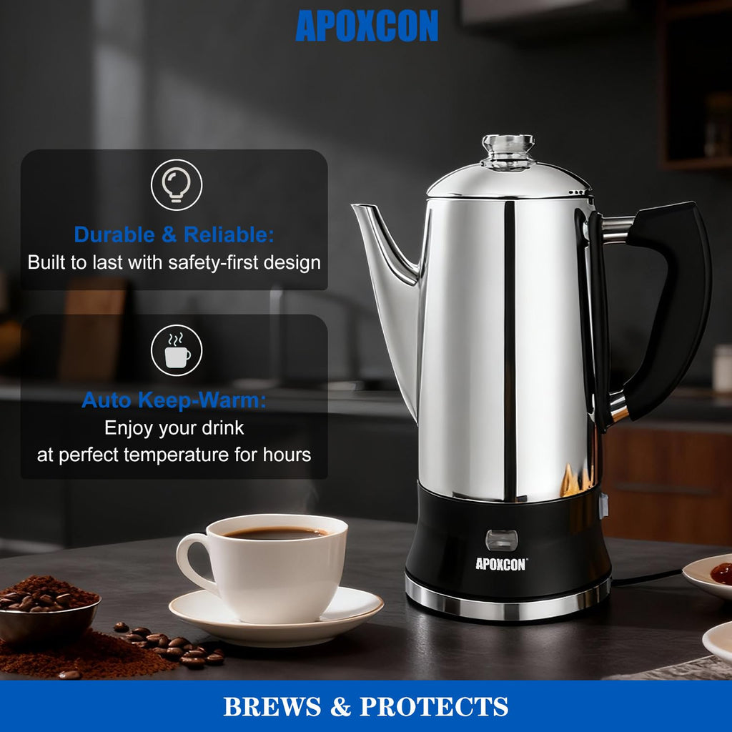 Electric Stainless Steel Coffee Percolator 12 Cup A717383