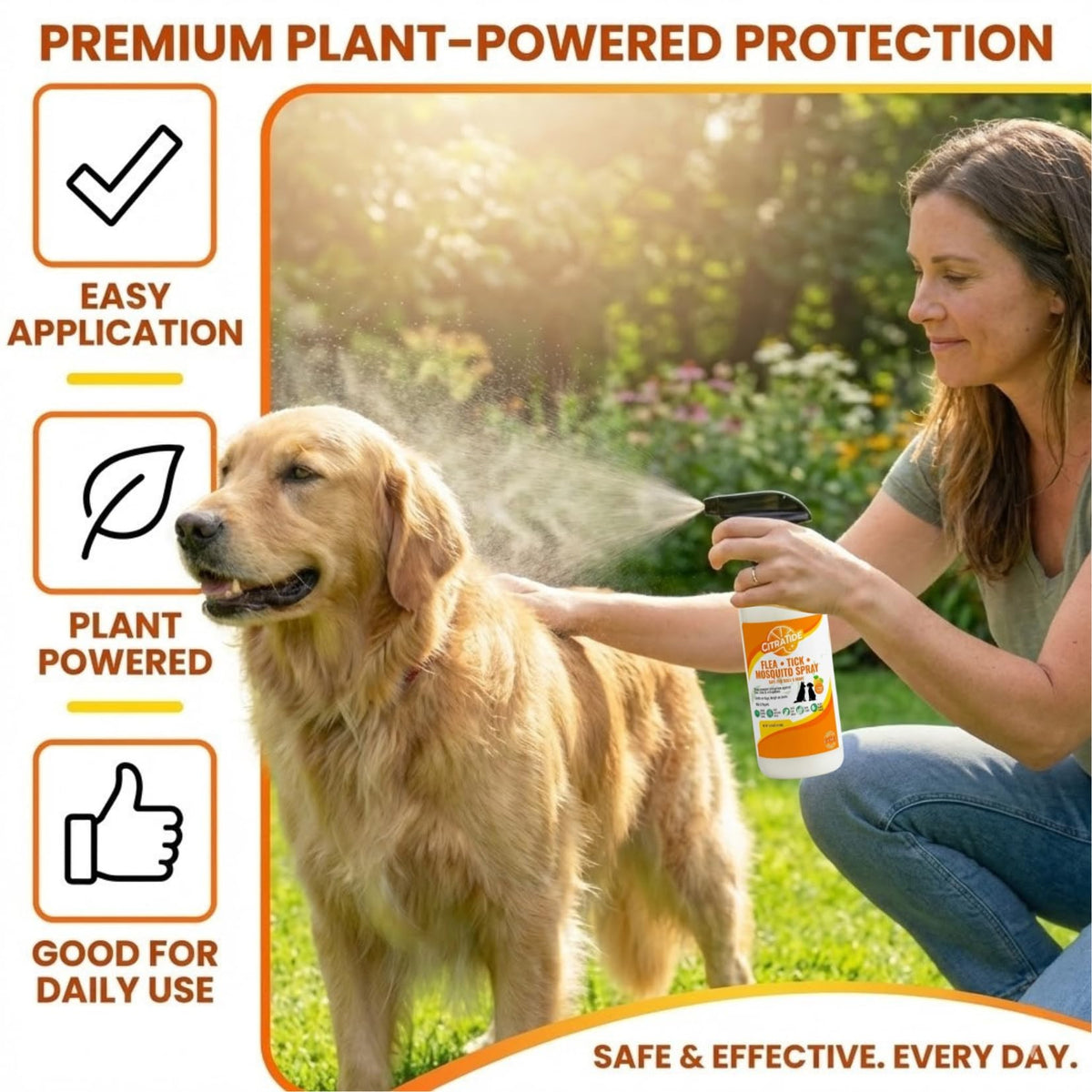 Plant-Based Cedarwood & Citrus Flea Tick & Mosquito Spray for Dogs 16 fl oz P23470