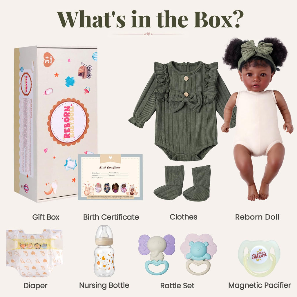 20 Inch Black Lifelike Baby Girl Doll O57031