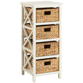 4 Tier X-Side Storage Cabinet White L14179