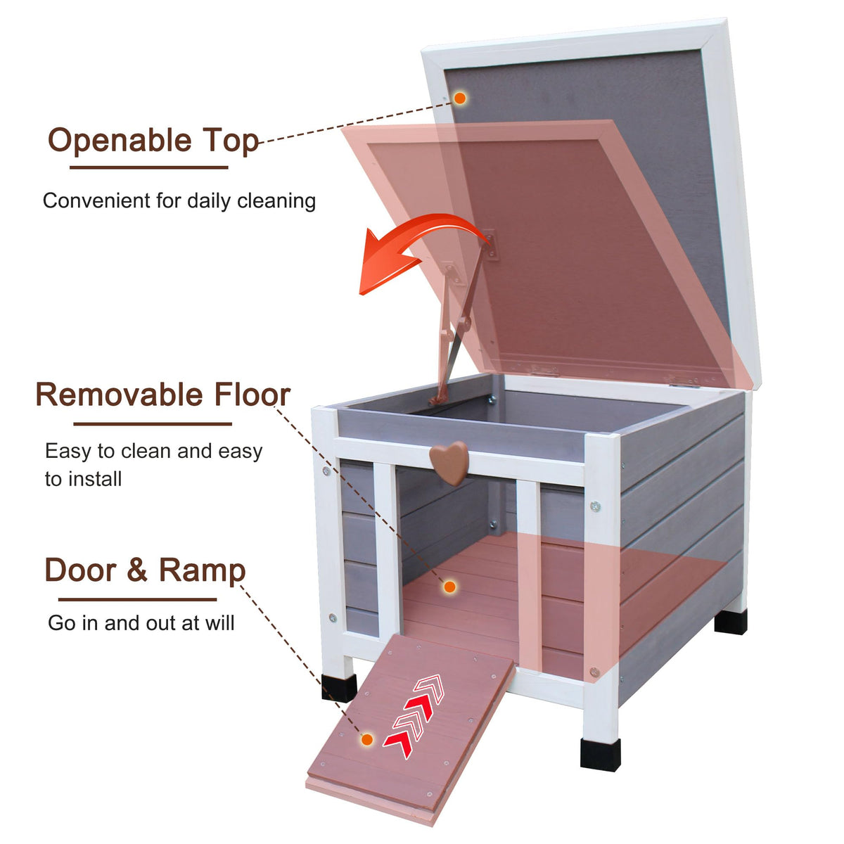 Insulated Outdoor Cat House with Liner E168