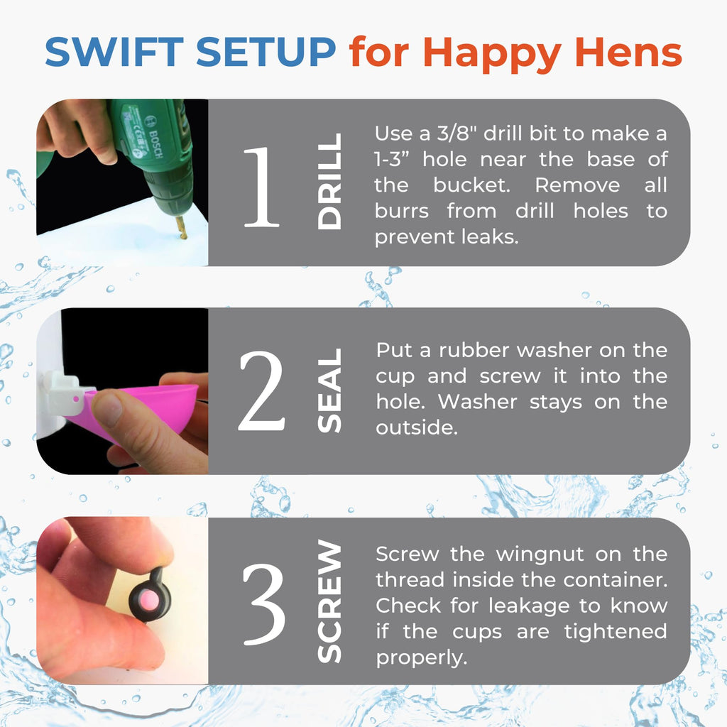 Automatic Chicken Waterer Cups 5 Pack S357