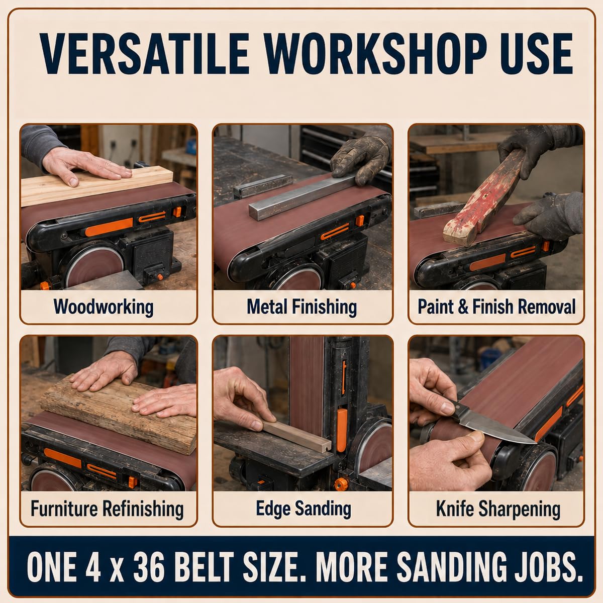 4x36 Aluminum Oxide Sanding Belts, 12 Pack W54280