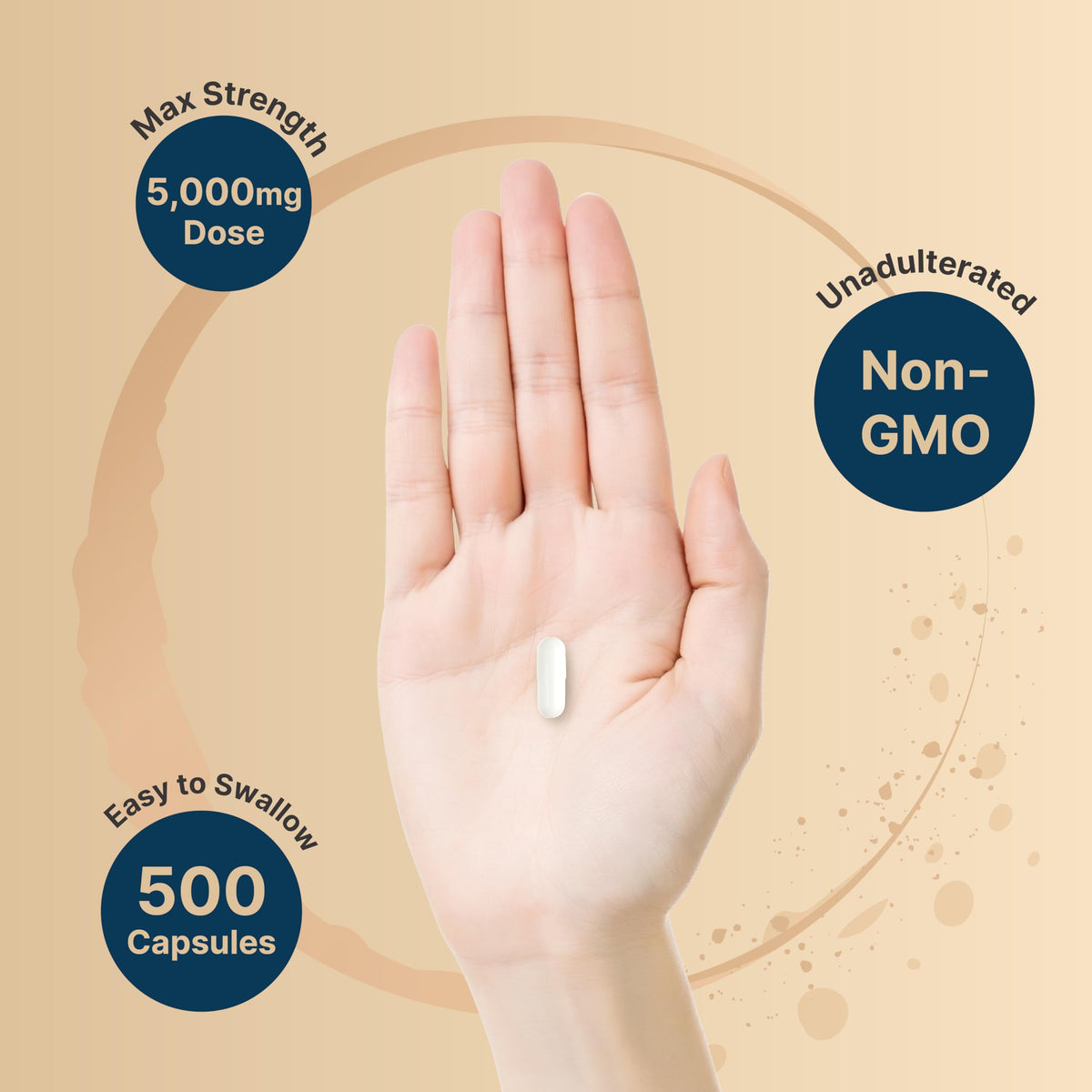 Micronized Unflavored Creatine Monohydrate Capsules 5,000mg 500 Count Q49921