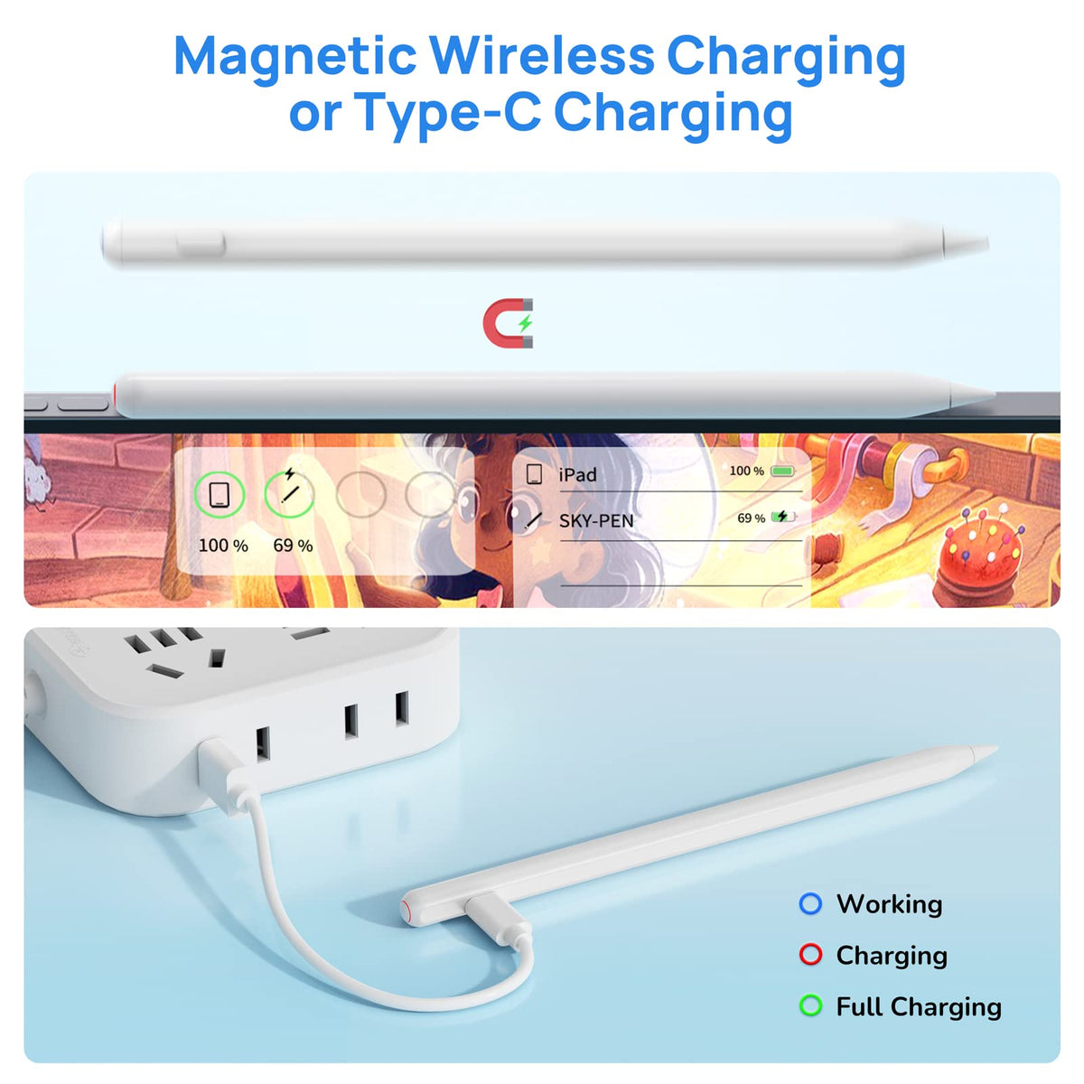 Wireless Charging Stylus Pen White G136