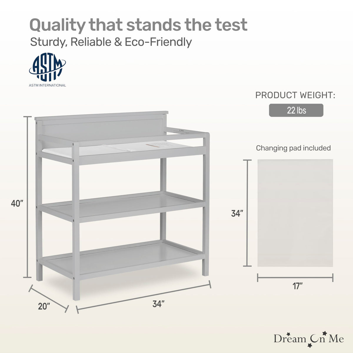 Universal Changing Table 34x20x40 Inch S1095