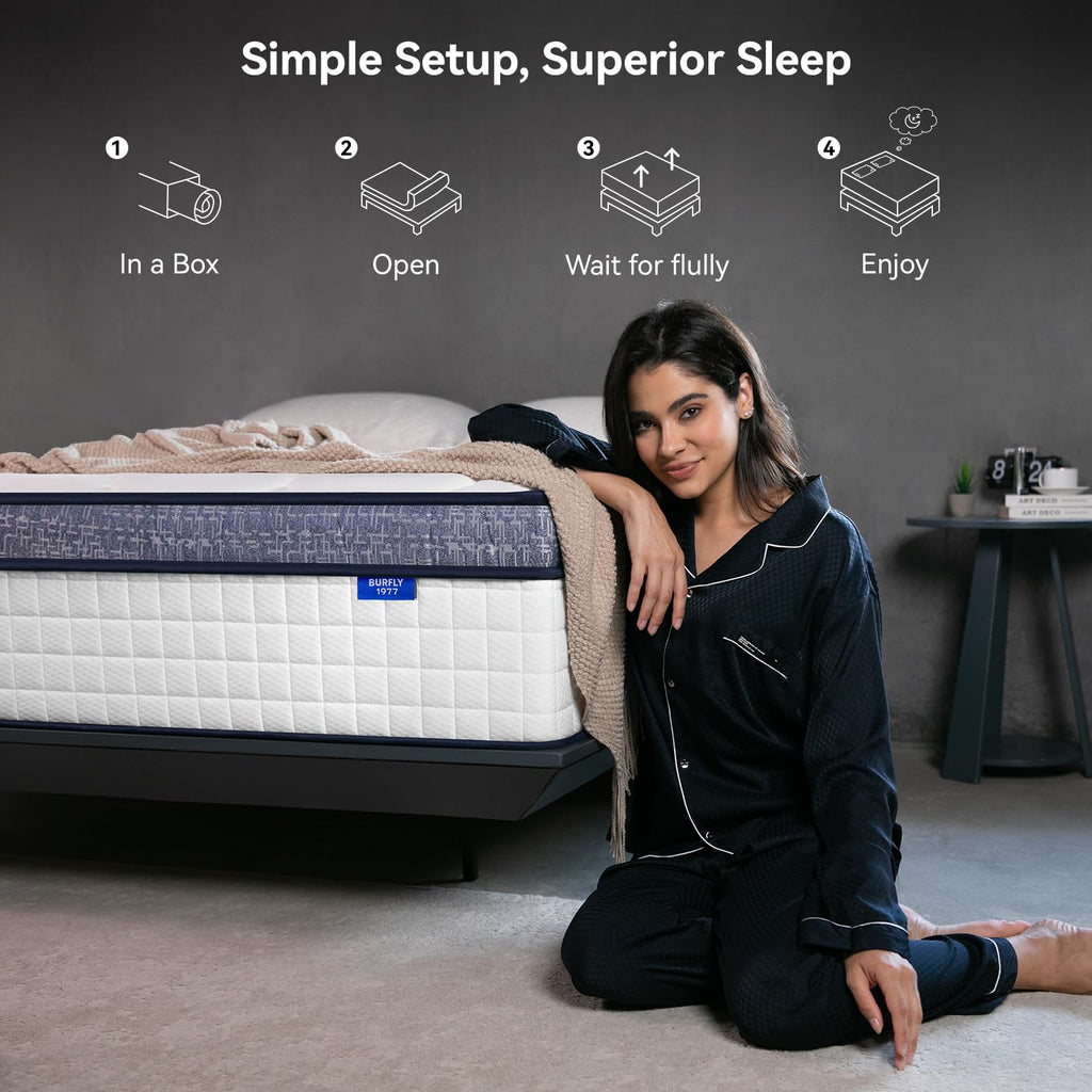Queen Size 12 Inch Hybrid Memory Foam Mattress H43761