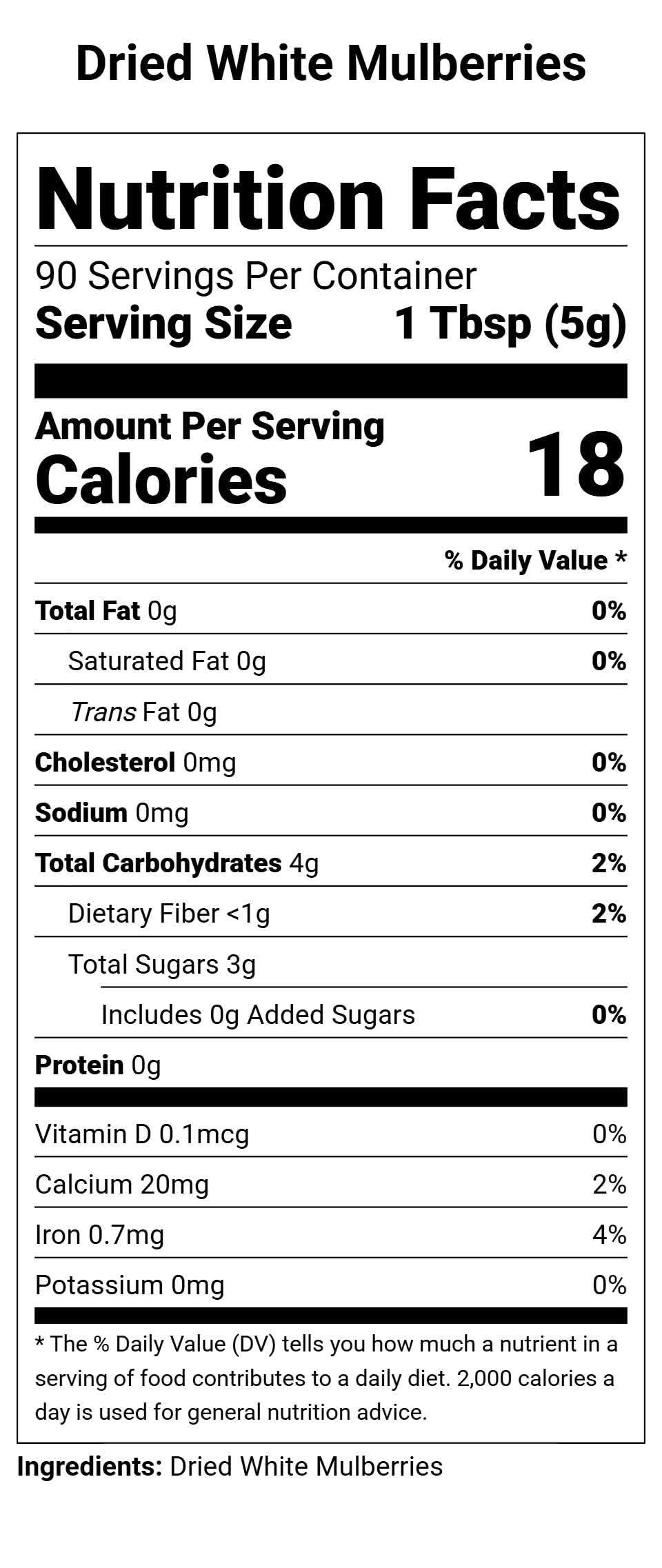Organic Sun-dried White Mulberries, 2 Lbs (Pack of 2) F7916