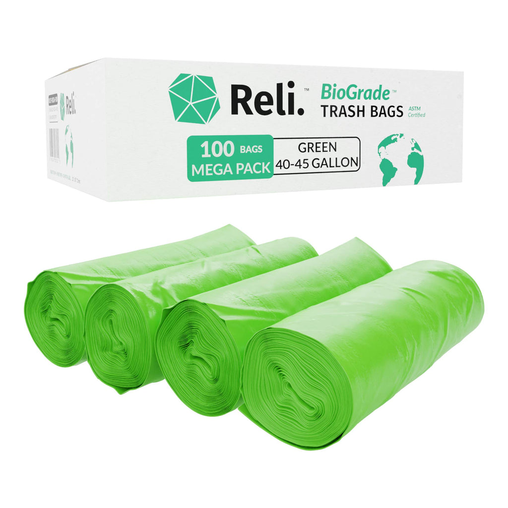 Biodegradable 40-45 Gallon Trash Bags 100 Count E10870