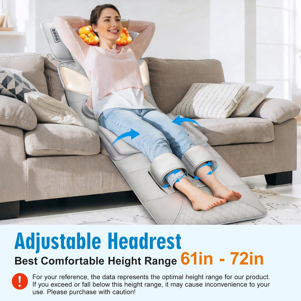 Full Body Massage Mat with Lumbar Pad & Headrest N75271