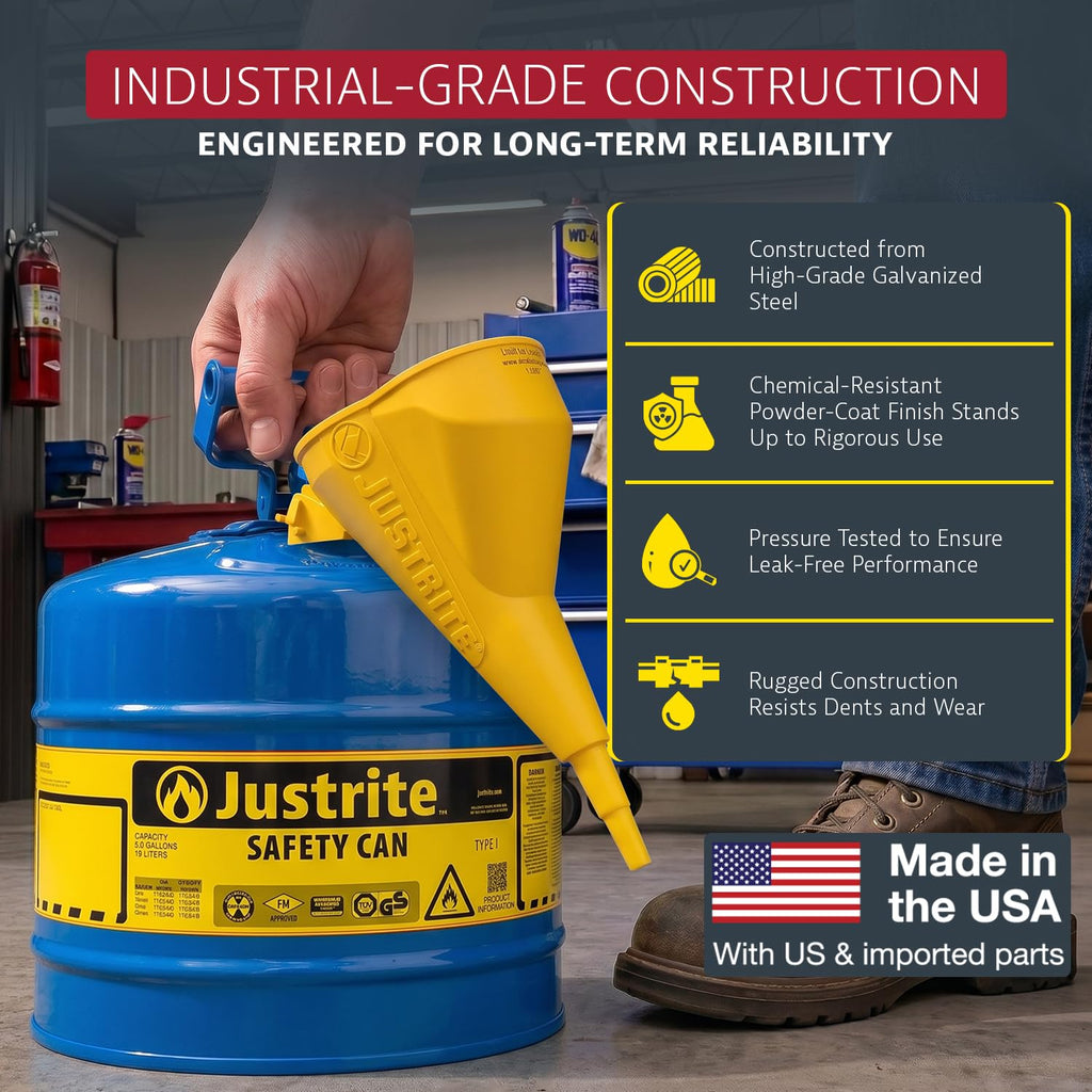 Blue Galvanized Steel Kerosene Safety Can D6636