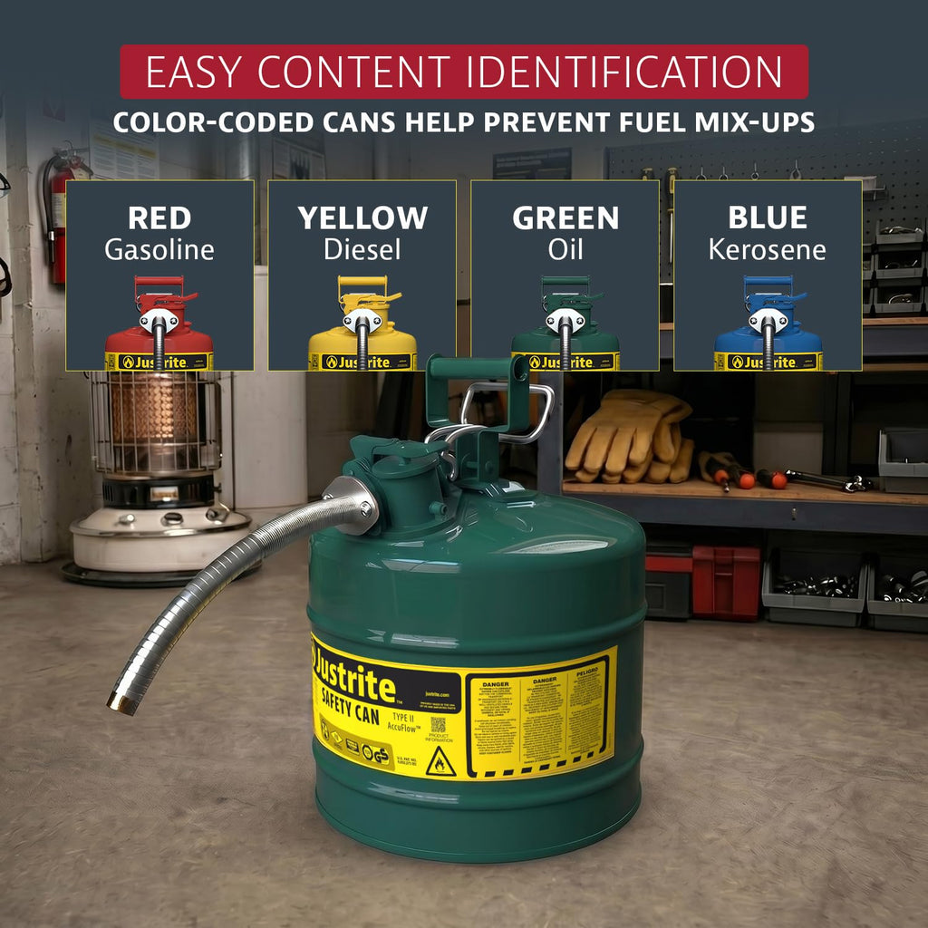 Green Galvanized Steel Safety Can W602