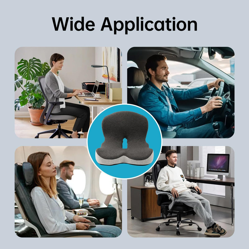 L-Shaped Memory Foam Seat Cushion with Back Support U1589
