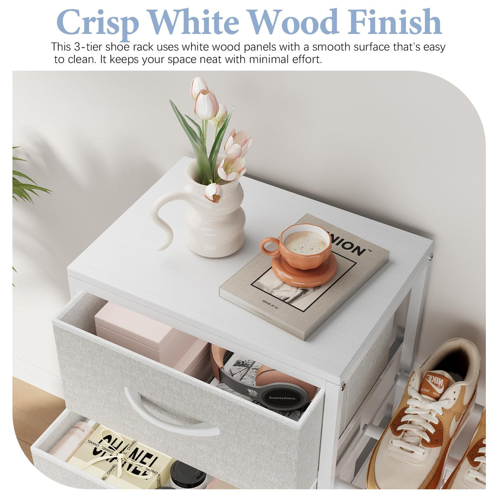 White 4 Drawer Fabric Dresser Z84718