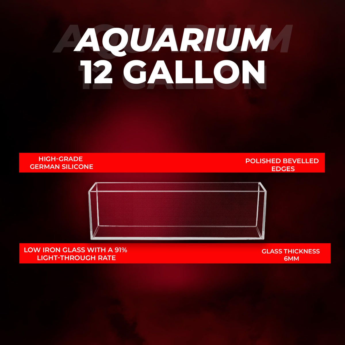 High Clarity Glass 12 gal Fish Tank U51623