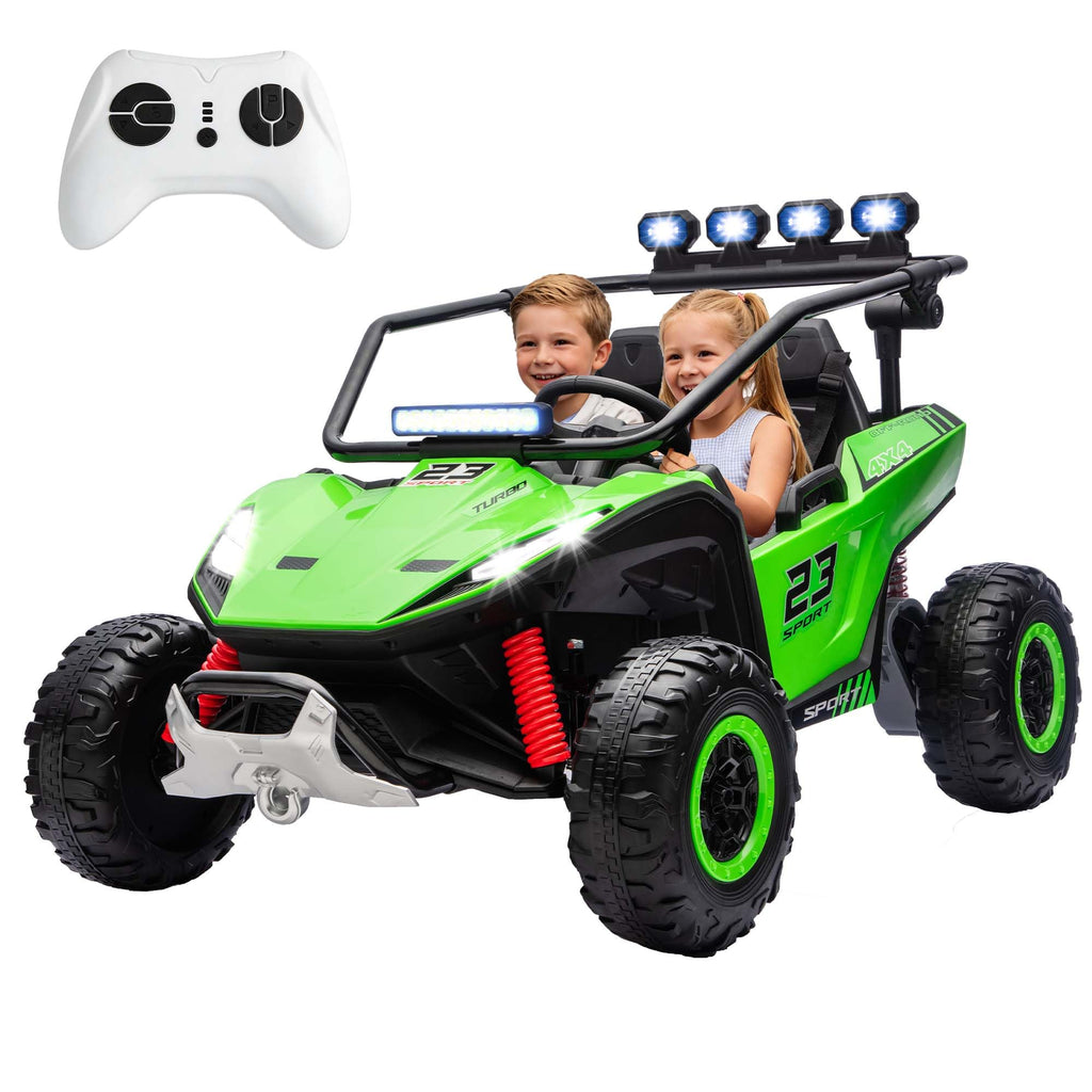 2-Seater Kids UTV with 4x200W Motor, 3-6MPH, Green E124010