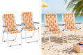 Webbed Foldable Metal Patio Chairs Set of 2 J86473