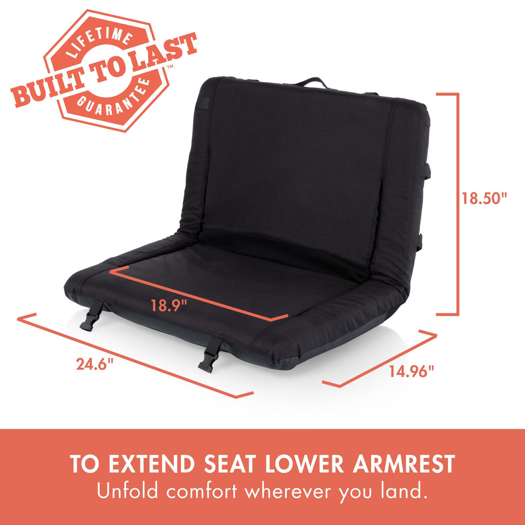 Portable Reclining Stadium Seat with Back Support, Black S14081