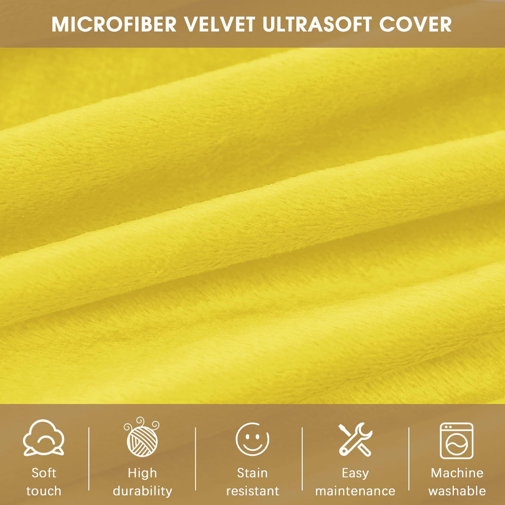 Yellow 3 ft Memory Foam Bean Bag Chair N94366