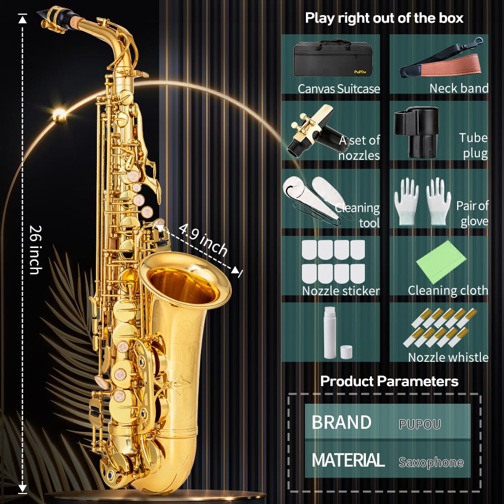 Student Beginner Eb Saxophone Kit E605