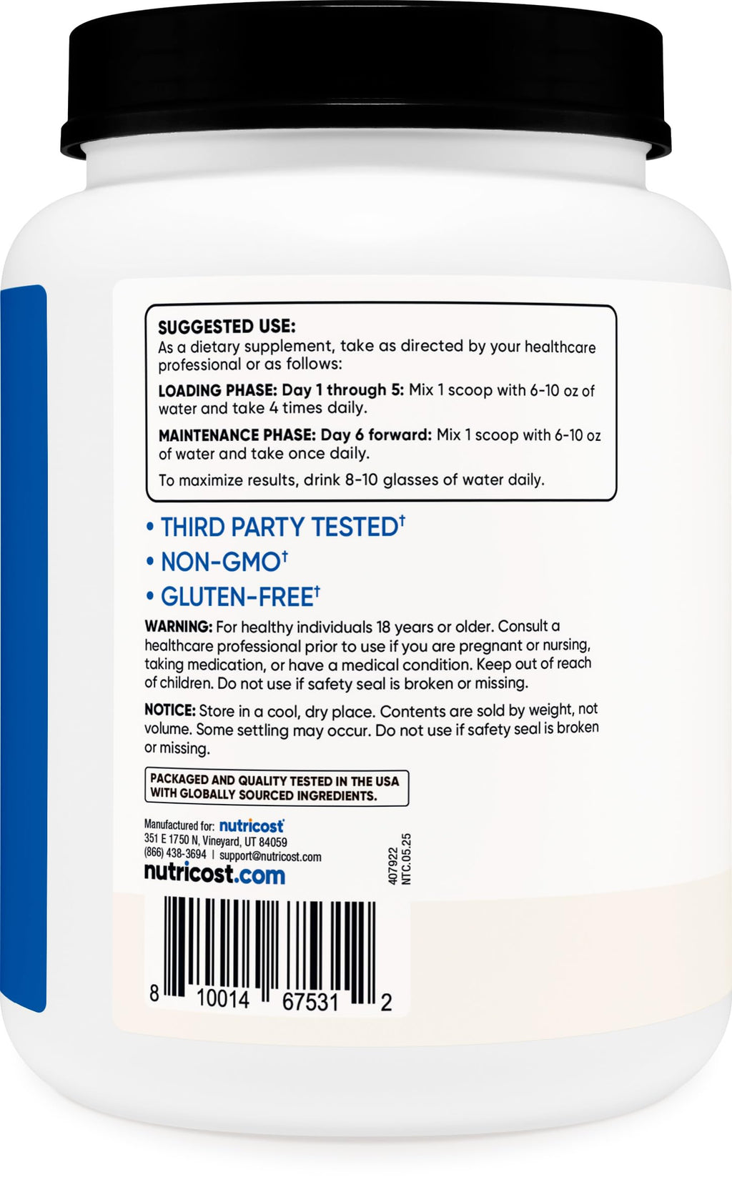 Creatine Monohydrate Micronized Powder 1 KG D3579