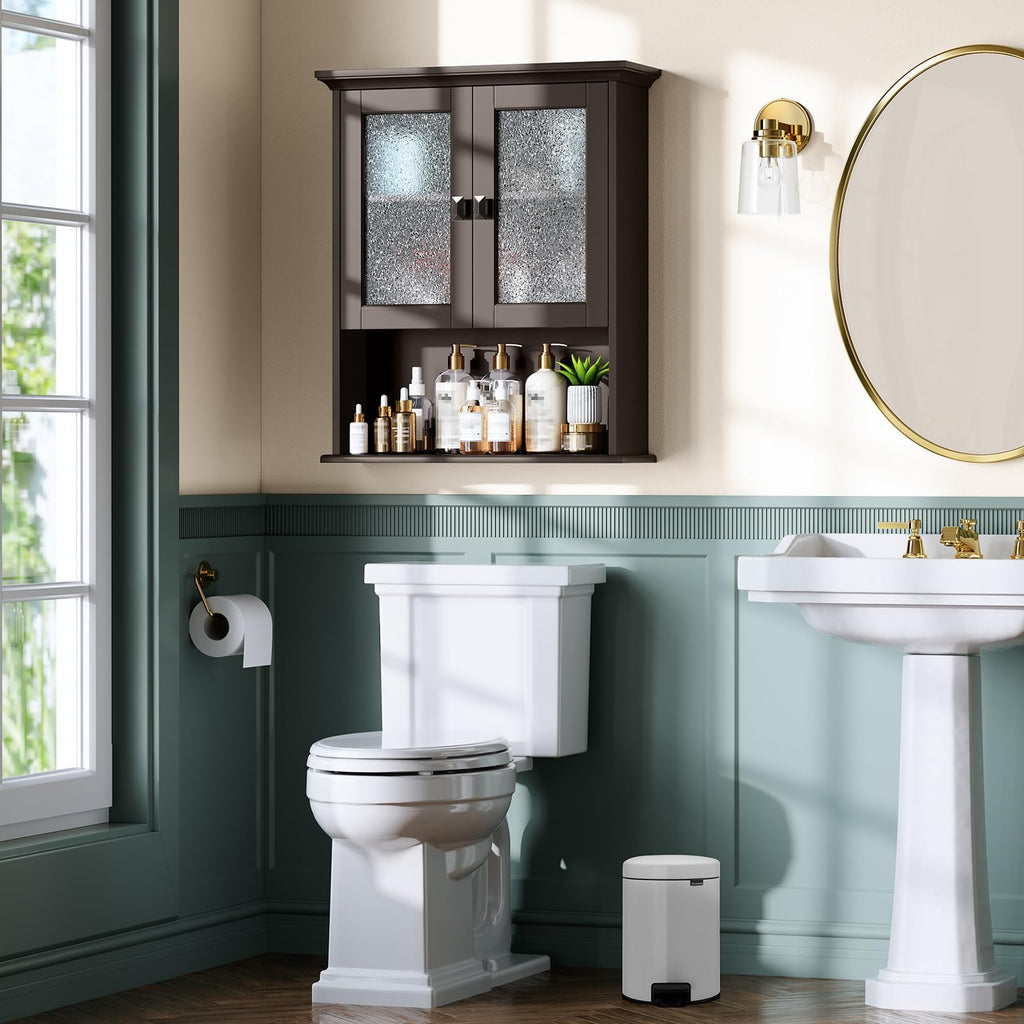 Wall Mount Medicine Cabinet with Tempered Glass Door G769624
