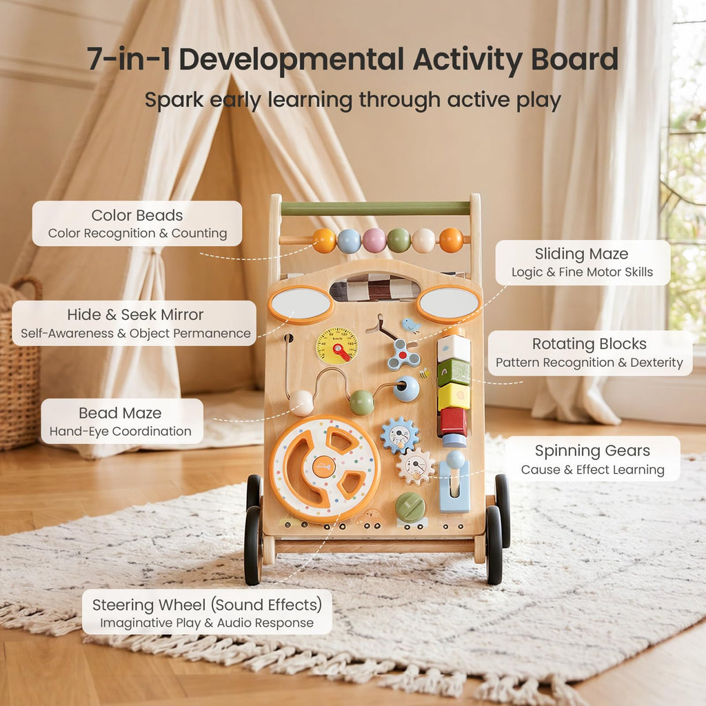 Wooden Baby Walker with Wheels O5000
