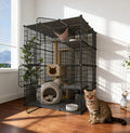 4-Tier Detachable Metal Wire Cat Cage A72186