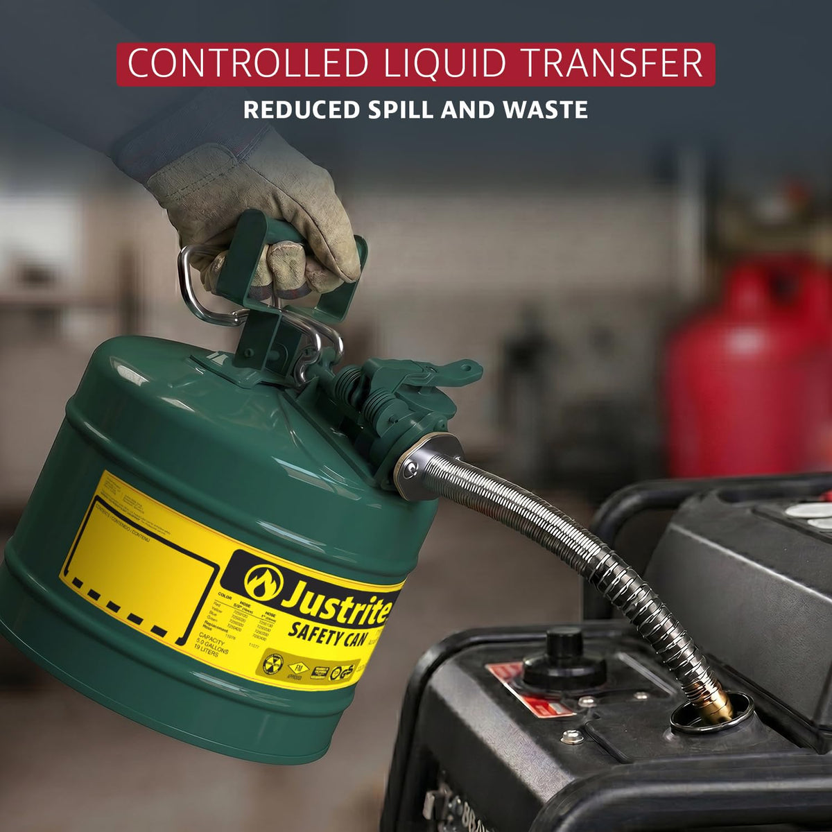 Green Galvanized Steel Safety Can W602