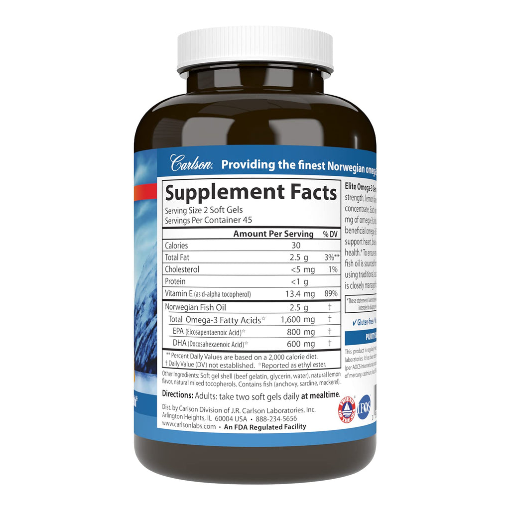 Omega-3 1600 mg Lemon 90 Softgels L246