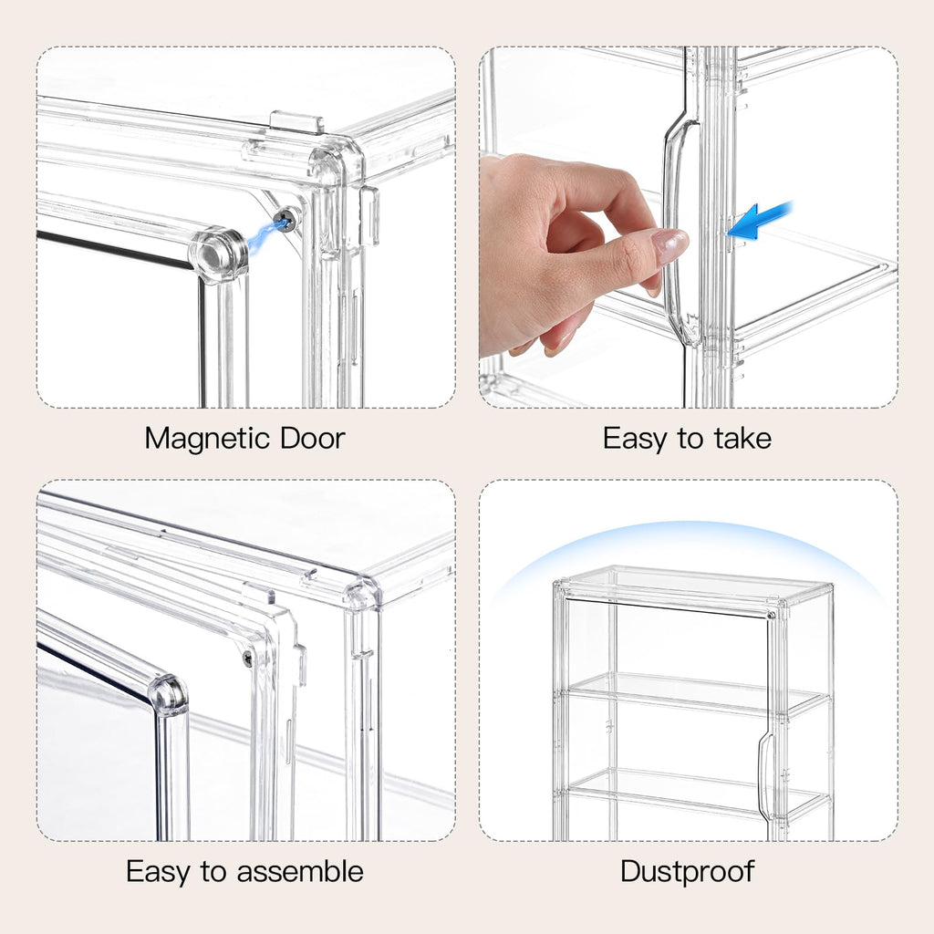 3 Tier Clear Acrylic Display Case with Magnetic Door P1767