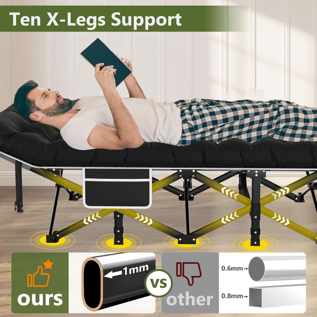 Camping Cot with Carry Bag L344542