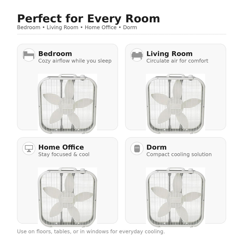 20 Inch 3 Speed Portable Floor Fan with Removable Grill, White C431023
