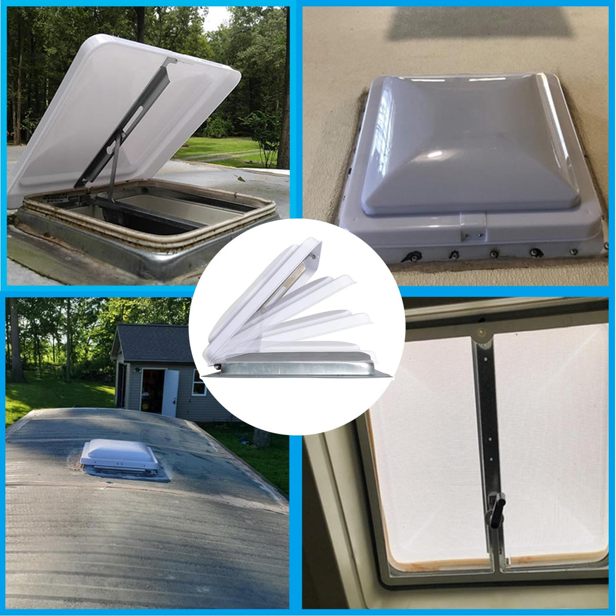 White 13" x 13" RV Roof Vent Cover Replacement P517330
