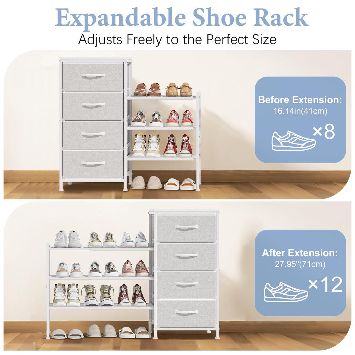 White 4 Drawer Fabric Dresser Z84718
