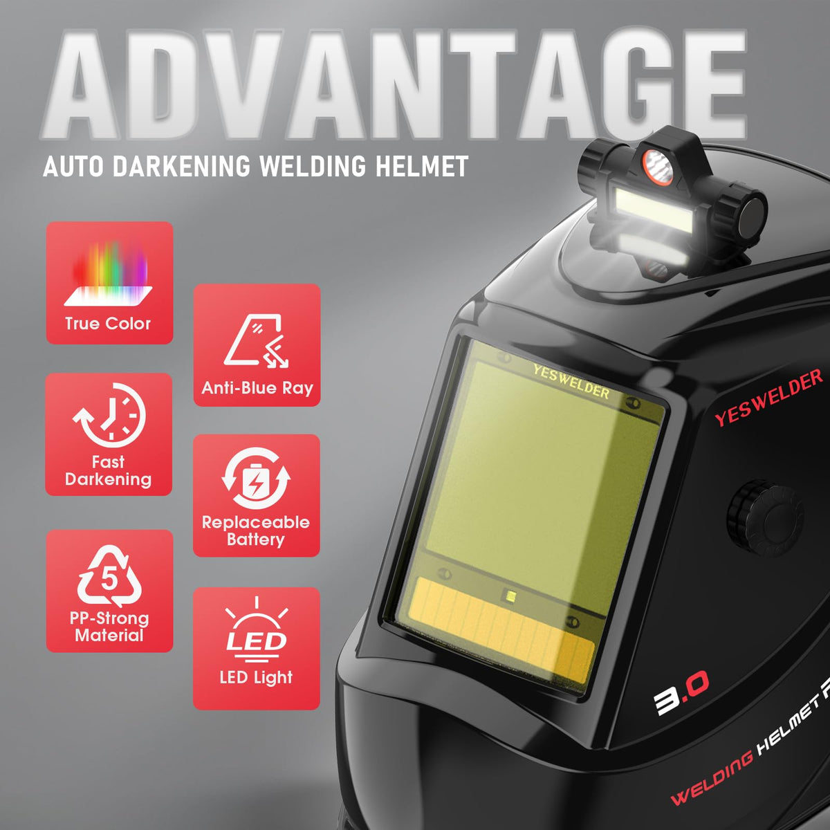 Auto-Shade Welding Helmet with Digital Filter I6095