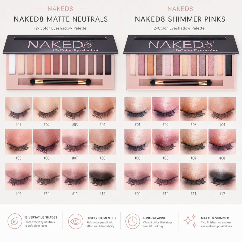 2 Pack Shimmer & Matte Eyeshadow Palette Y787
