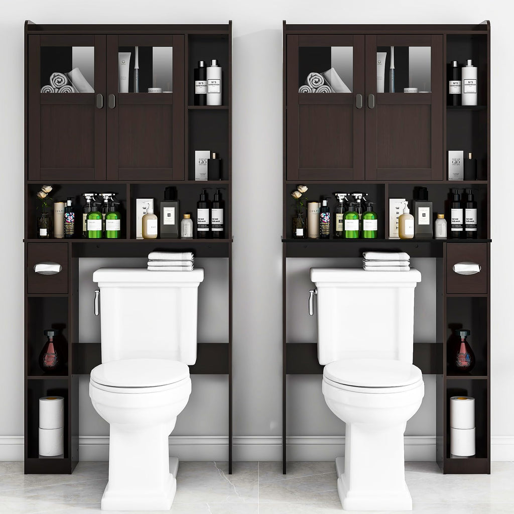 Over The Toilet Storage Cabinet with Doors and Shelves H730