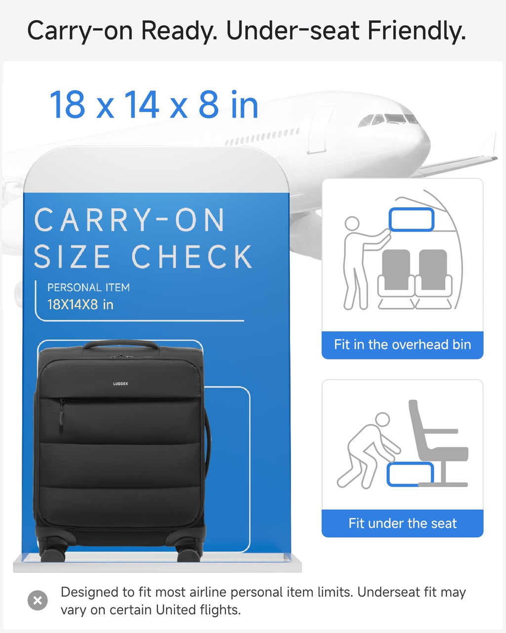 Black Underseat Carry On Bag P1204