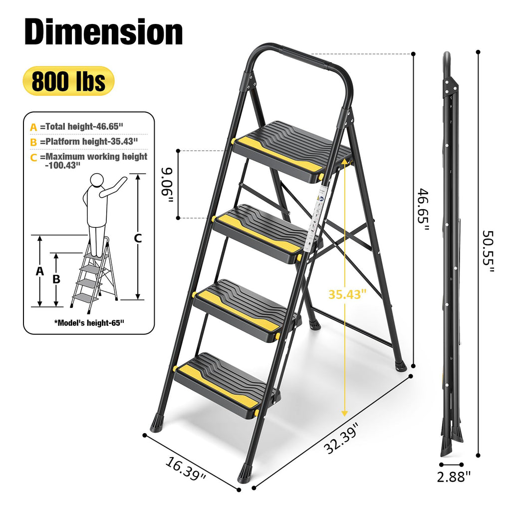 4 Step Ladder Black J389