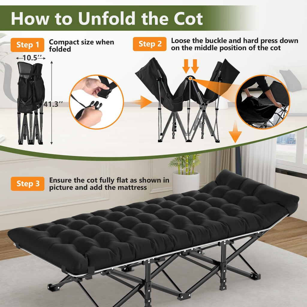 Camping Cot with Carry Bag L344542