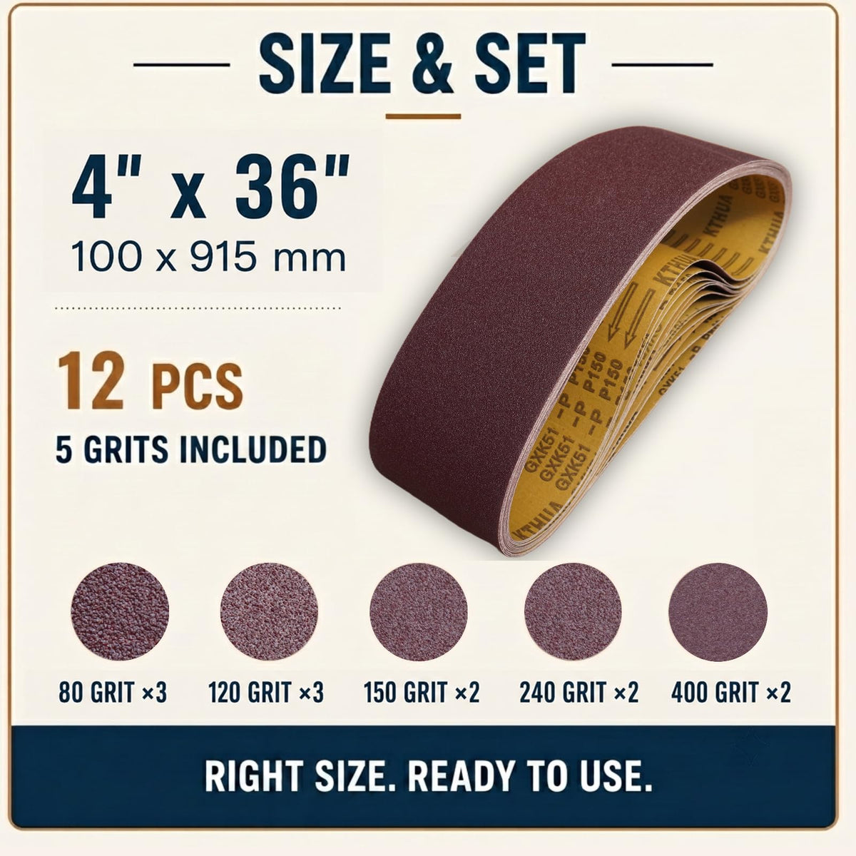 4x36 Aluminum Oxide Sanding Belts, 12 Pack W54280