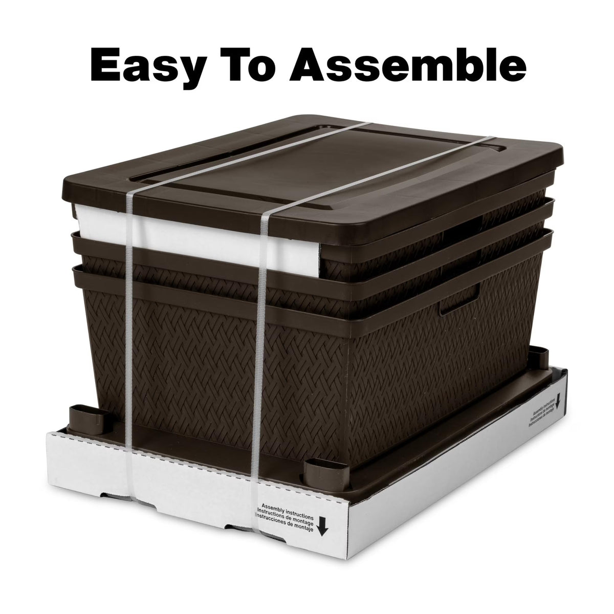 Plastic Drawer Storage Unit with Removable Decorative Panels Brown F55573