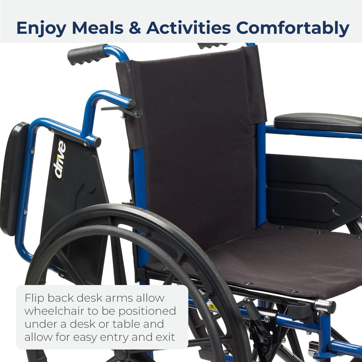 Blue Streak Foldable Wheelchair with Leg Rests M4958