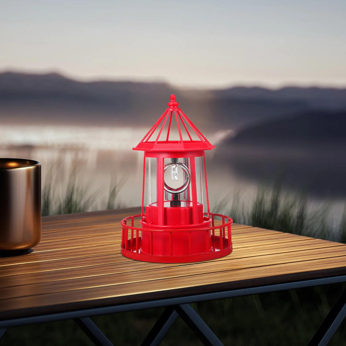 Solar Powered Rotating Lighthouse Garden Light E4505