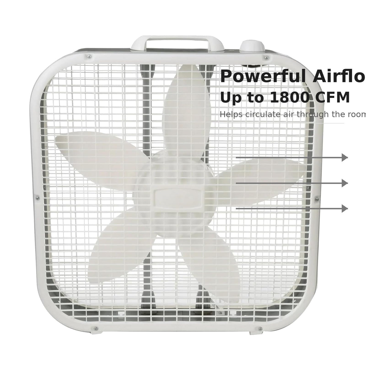 20 Inch 3 Speed Portable Floor Fan with Removable Grill, White C431023