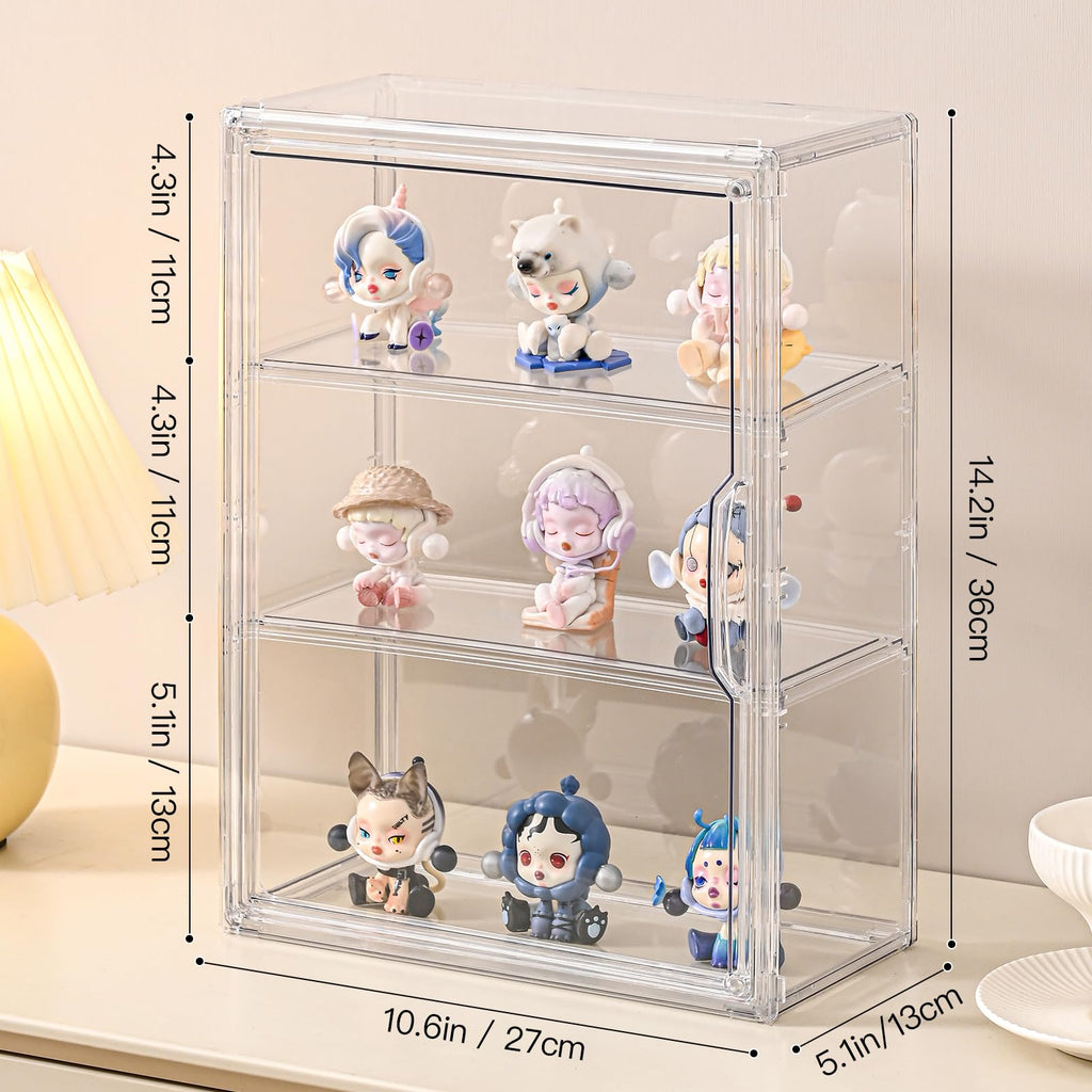 3 Tier Clear Acrylic Display Case with Magnetic Door P1767