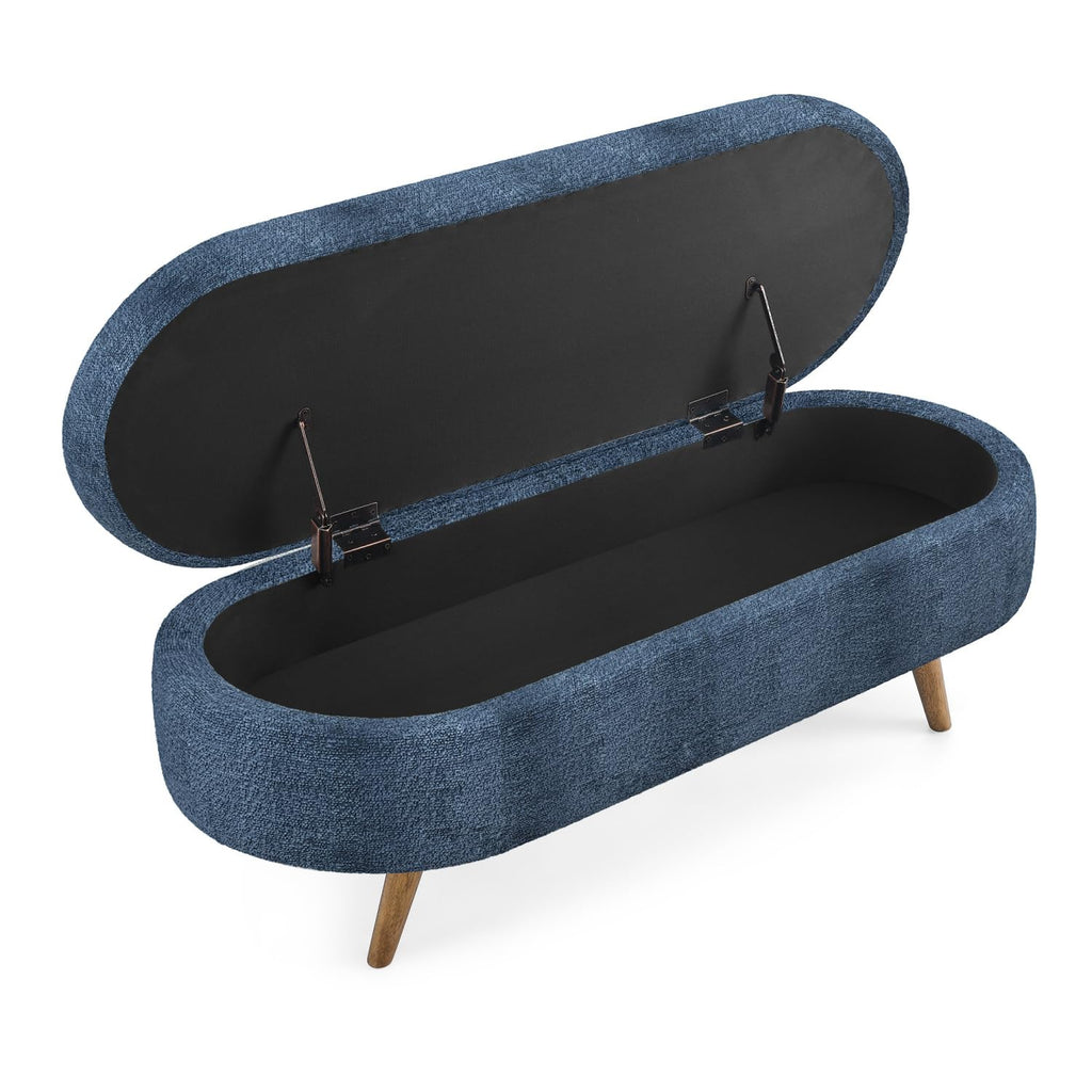 Oval Storage Bench with Rubber Wood Legs D167554